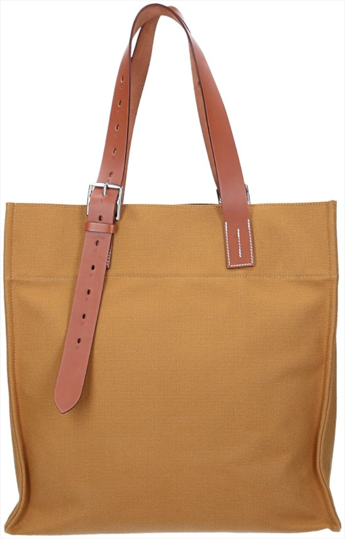 HERMÈS ÉTRIVIÈRE SHOPPING TASCHE AUS TOILE H UND HUNTER RINDSLEDER