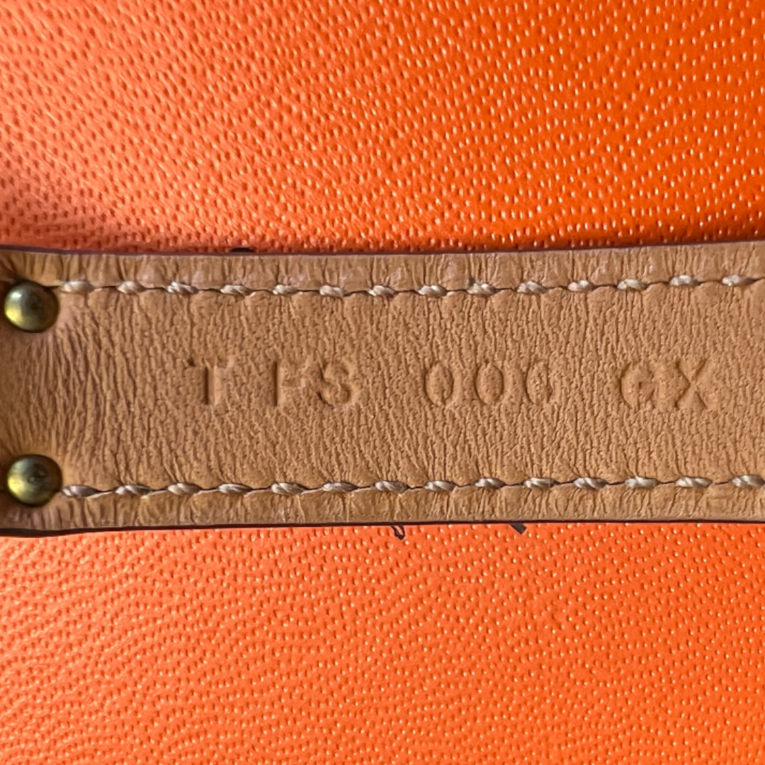 HERMÈS ARMBAND 'KELLY DOUBLE TOUR' AUS EPSOM-KALBSLEDER IN ORANGE POPPY MIT GHW GR. T1/XS