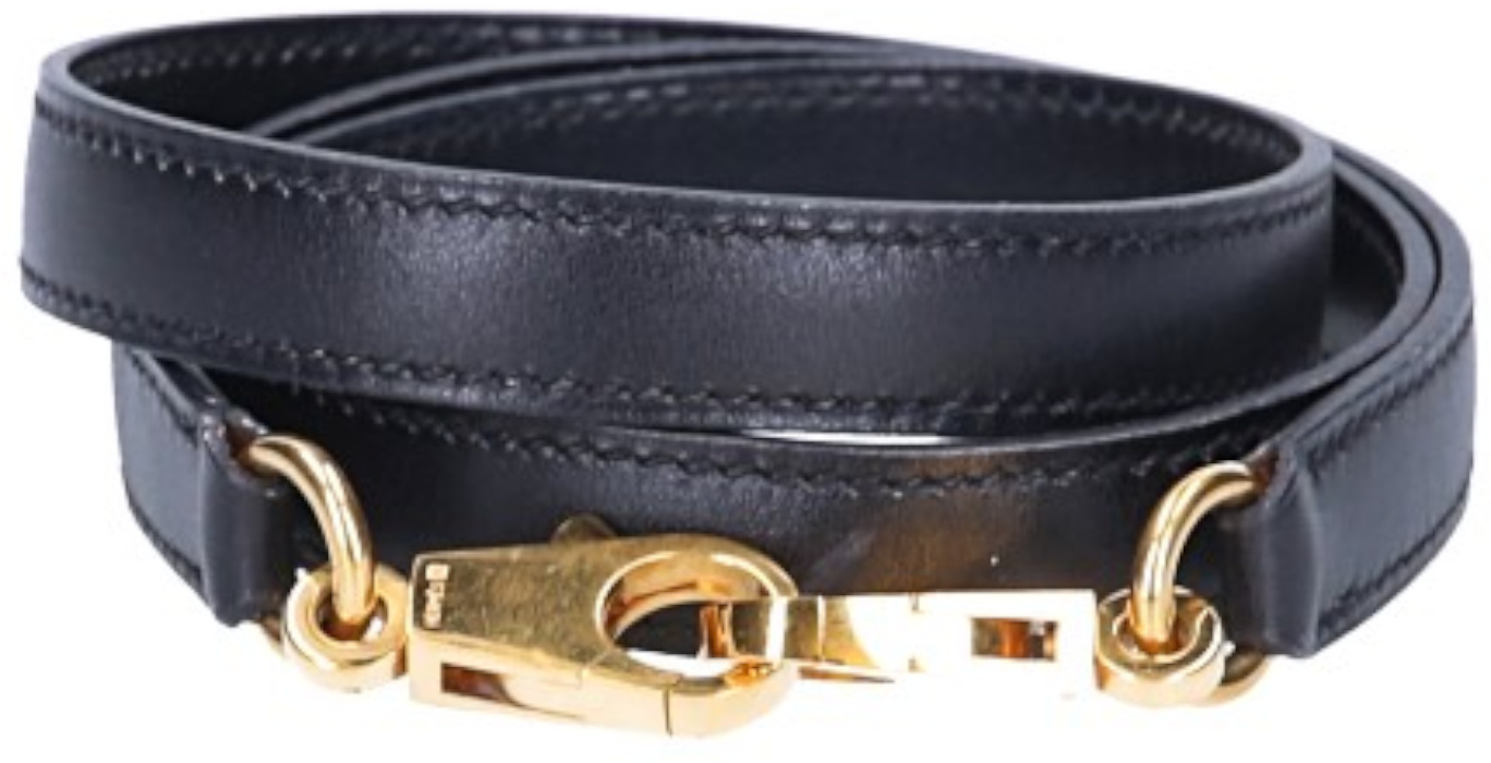 HERMÈS SCHULTERRIEMEN VEAU BOX NOIR MIT GHW