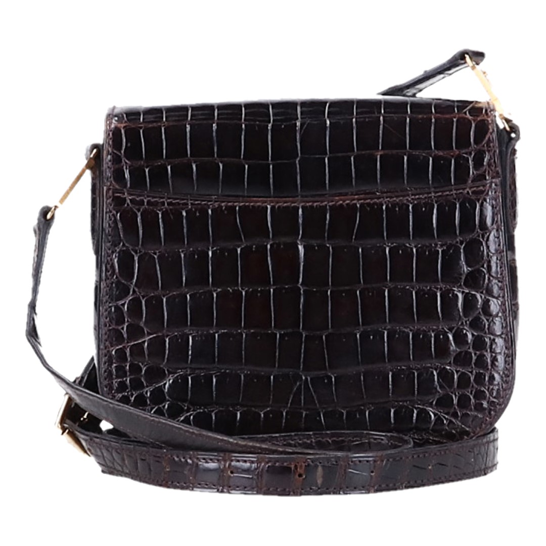 33906-Louis-Vuitton-Umh-ngetasche_2D_0006 LOUIS VUITTON SAINT CLOUD UMHÄNGETASCHE AUS NEUGUINEA KROKODIL IN MARRON BRAUN