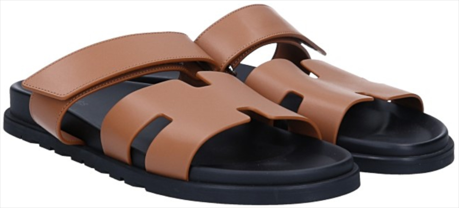 HERMÈS SANDALE 'CHYPRE' AUS KALBSLEDER IN NATUREL IN GR. 44,5
