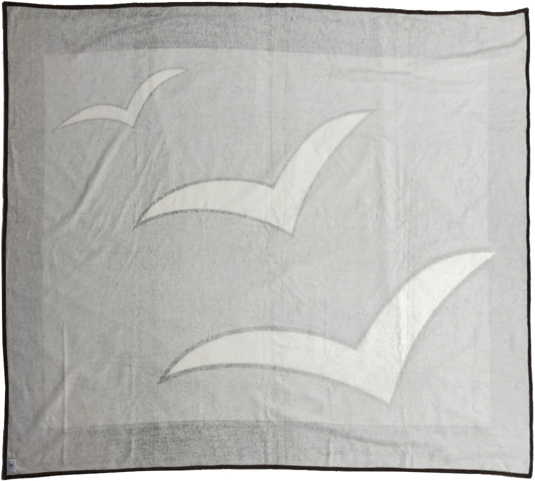 HERMÈS STRANDLAKEN DRAP DE PLAGE 150 x 200 CM 'PEIGNE IN PLUIE' IN GALET