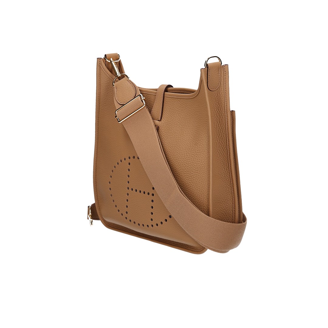 HERMÈS ÉVELYNE III 29 HANDTASCHE AUS TAURILLON CLEMENCE LEDER IN BISCUIT MIT GHW
