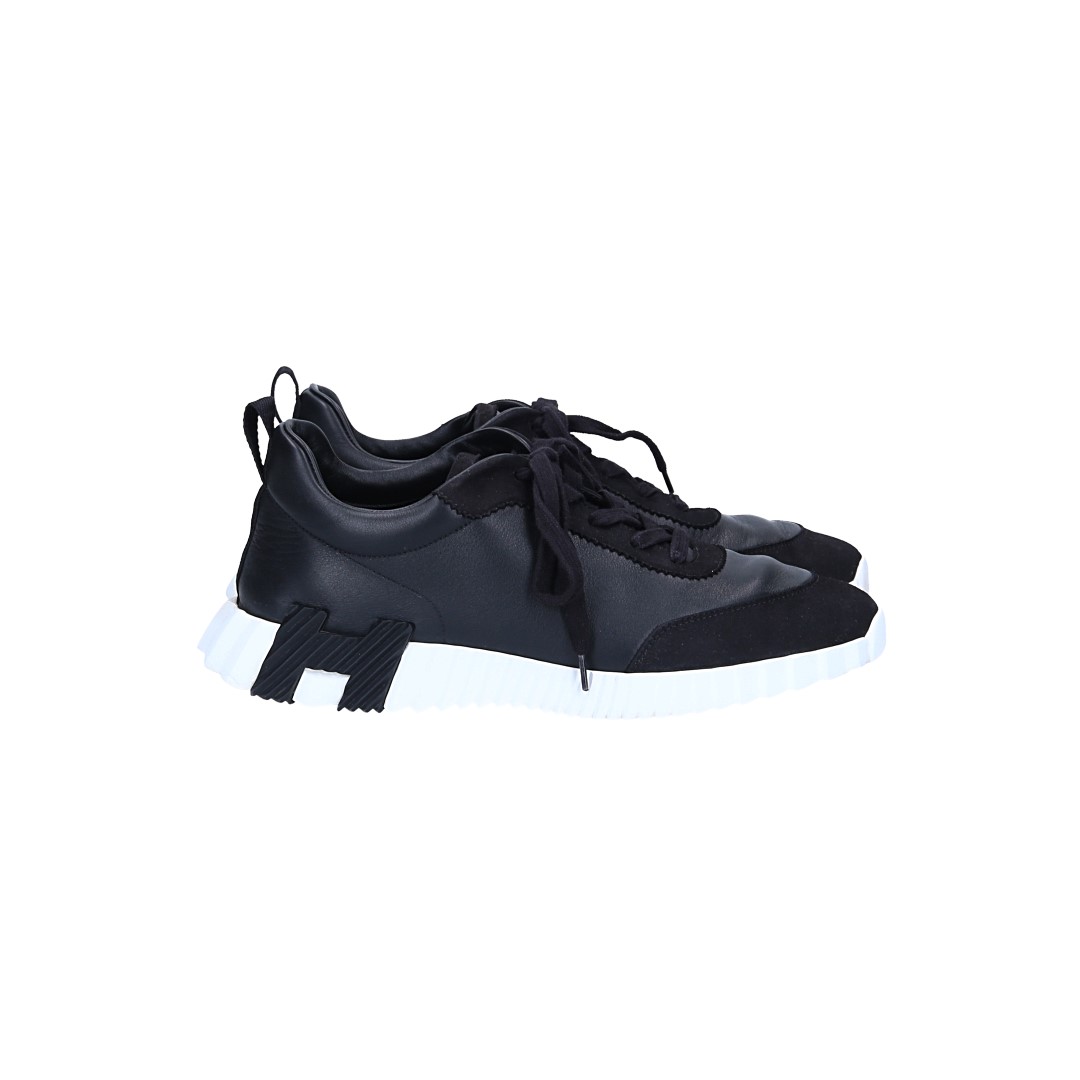 HERMÈS SNEAKER SCHUHE 'BOUNCING' AUS LAMMLEDER IN NOIR IN GR. 43