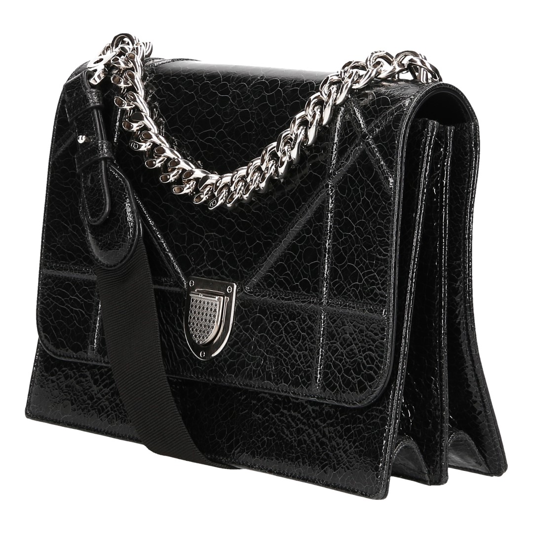 3806-Dior-Diorama_2D_0002 DIOR DIORAMA HANDTASCHE AUS LACKLEDER IN SCHWARZ MIT SHW