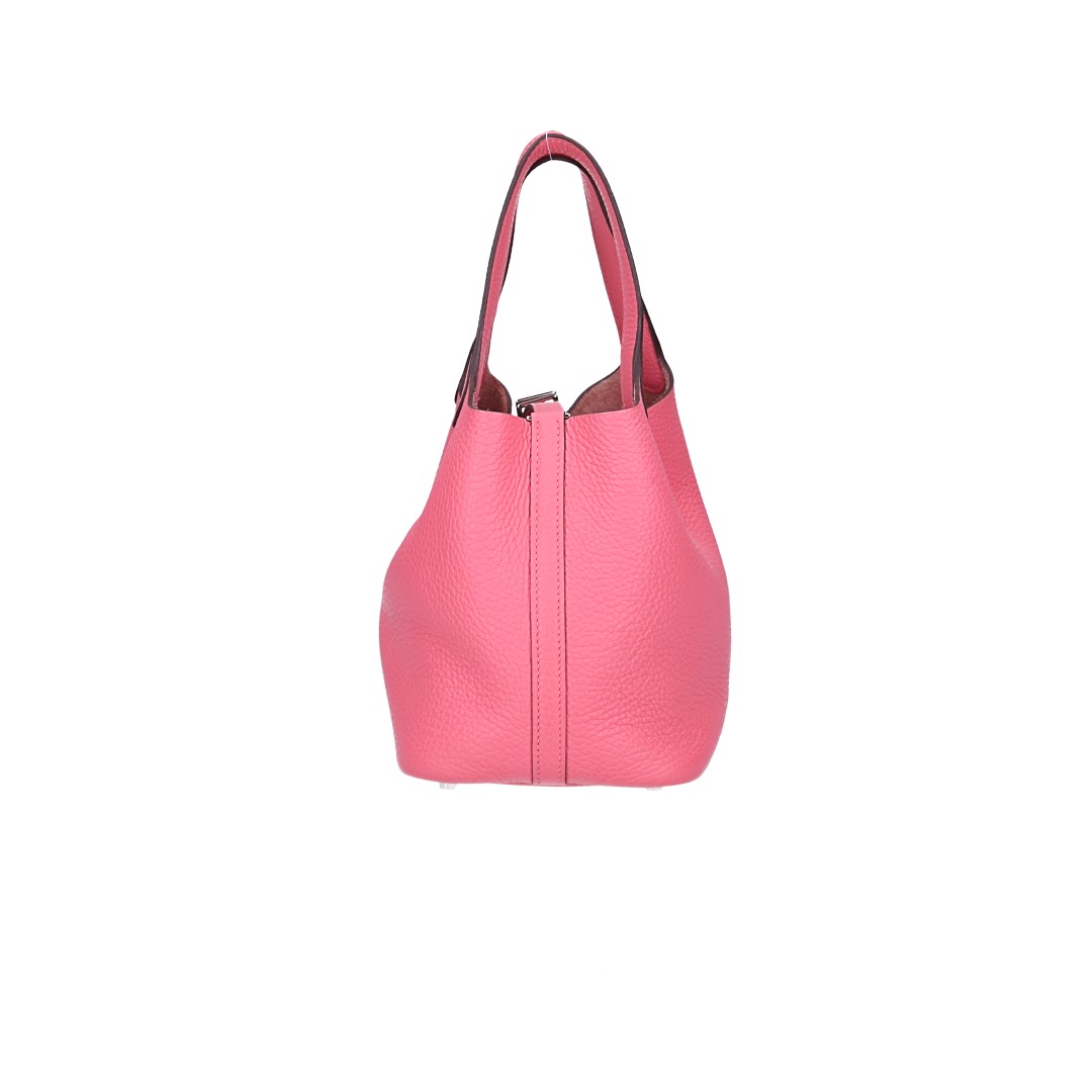 HERMÈS PICOTIN LOCK 18 HANDTASCHE AUS TAURILLON CLEMENCE LEDER IN ROSE AZALEE MIT PHW