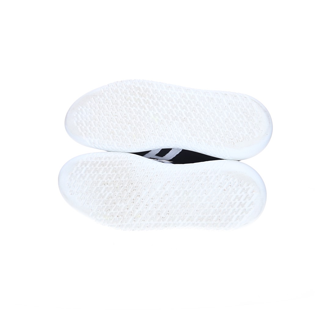 HERMÈS SNEAKER SHOES 'DUEL' MADE OF WOVEN FABRIC AND CALFSKIN IN SILVER IN SIZE 39