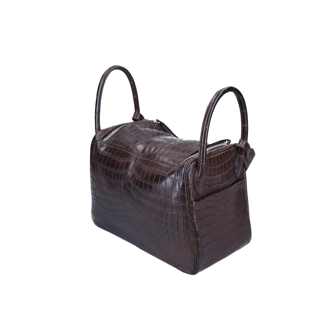 HERMÈS LINDY 30 HANDTASCHE AUS CROCODYLUS-NILOTICUS IN HAVANE MIT PHW