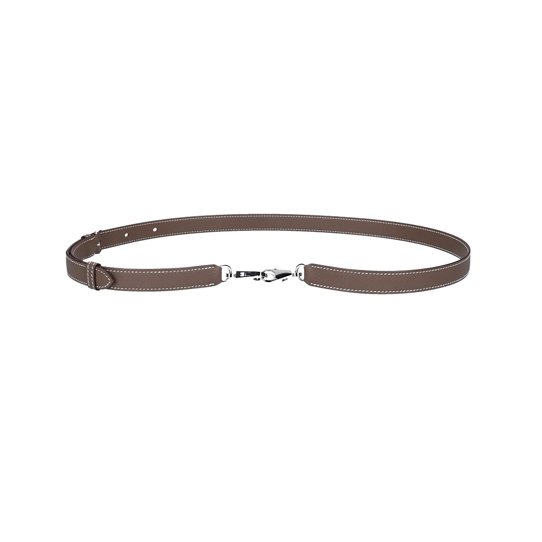 HERMÈS SHOULDER STRAP 'ZIGZAG' MADE OF SWIFT CALF LEATHER AND TEXTILE IN GOLD/WHITE/GOLD WITH GHW
