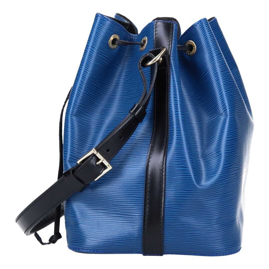 LOUIS VUITTON NOÉ PETIT MODEL SCHULTERTASCHE AUS EPI LEDER IN TOLEDO BLAU/KOURIL SCHWARZ