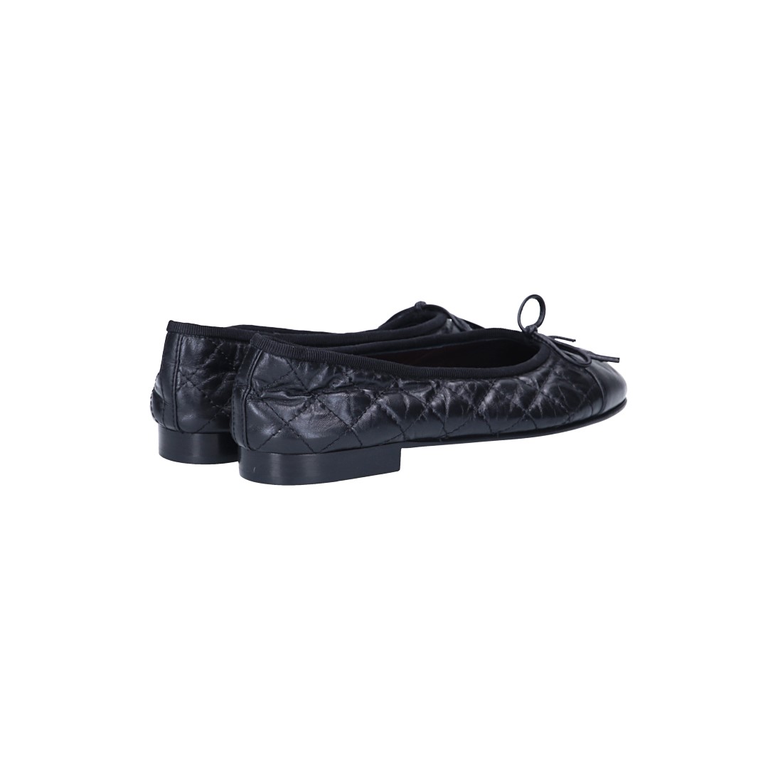CHANEL BALLERINA SCHUHE AUS LEDER IN SCHWARZ GR. 35 (J G26250)
