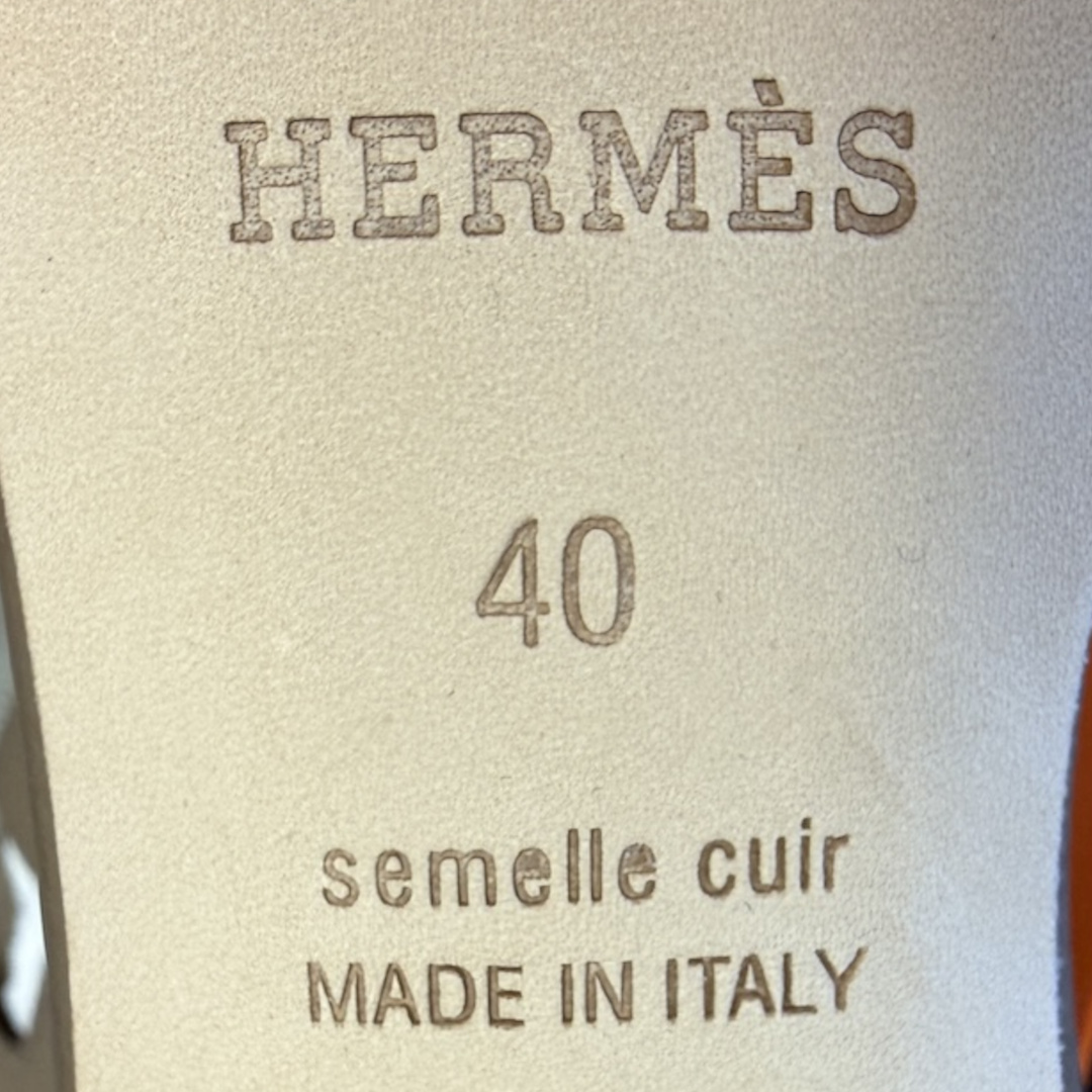 HERMÈS SANDALEN SCHUHE 'OASIS' AUS VEAU EPSOM IN ETOUPE IN GR. 40