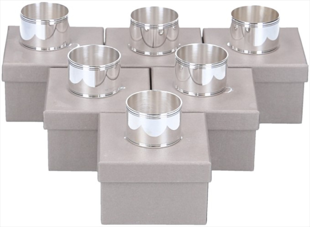 50369_Christofle_2D_0012 CHRISTOFLE SET VERSILBERTE SERVIETTENRINGE 'CLUNY'