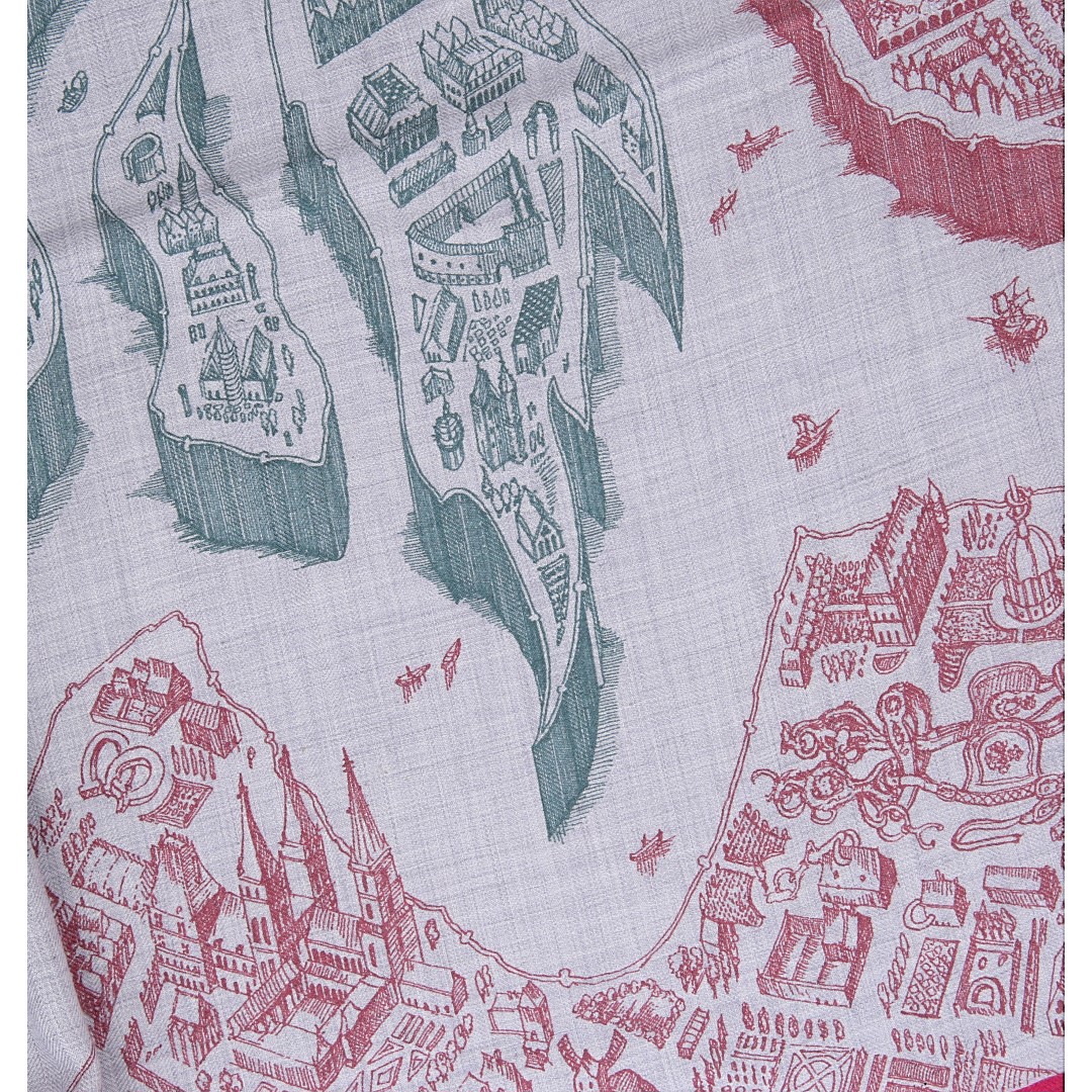 HERMÈS CASHMERE/SILK SCARF 140 x 140 CM SCARF 'FANTAISIE D'ETRIERS' BY VIRGINIE JAMIN