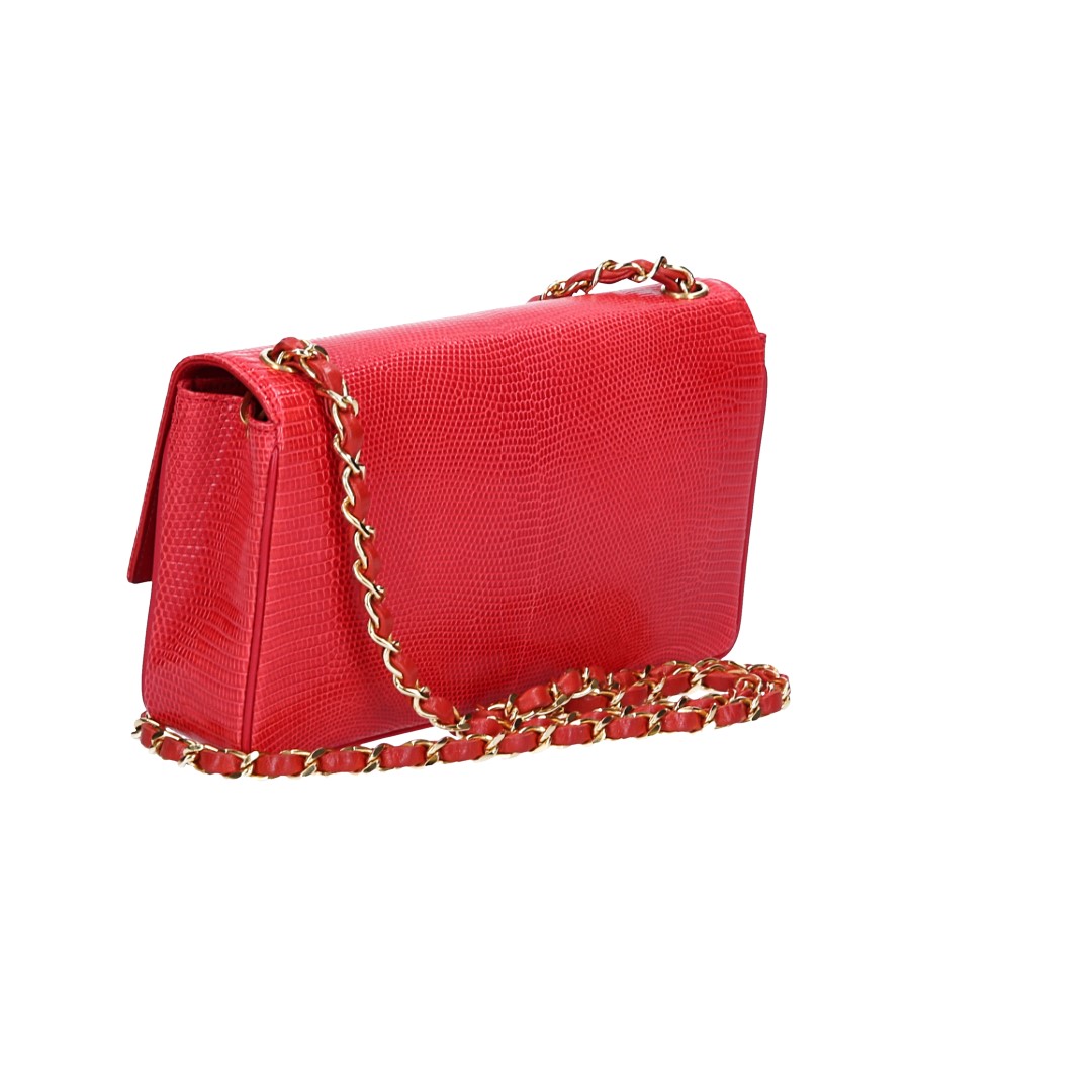 50978-Chanel-Flap-Bag_2D_0004 CHANEL SINGLE FLAP HANDTASCHE AUS ECHSEN-LEDER IN DER FARBE ROT MIT GHW