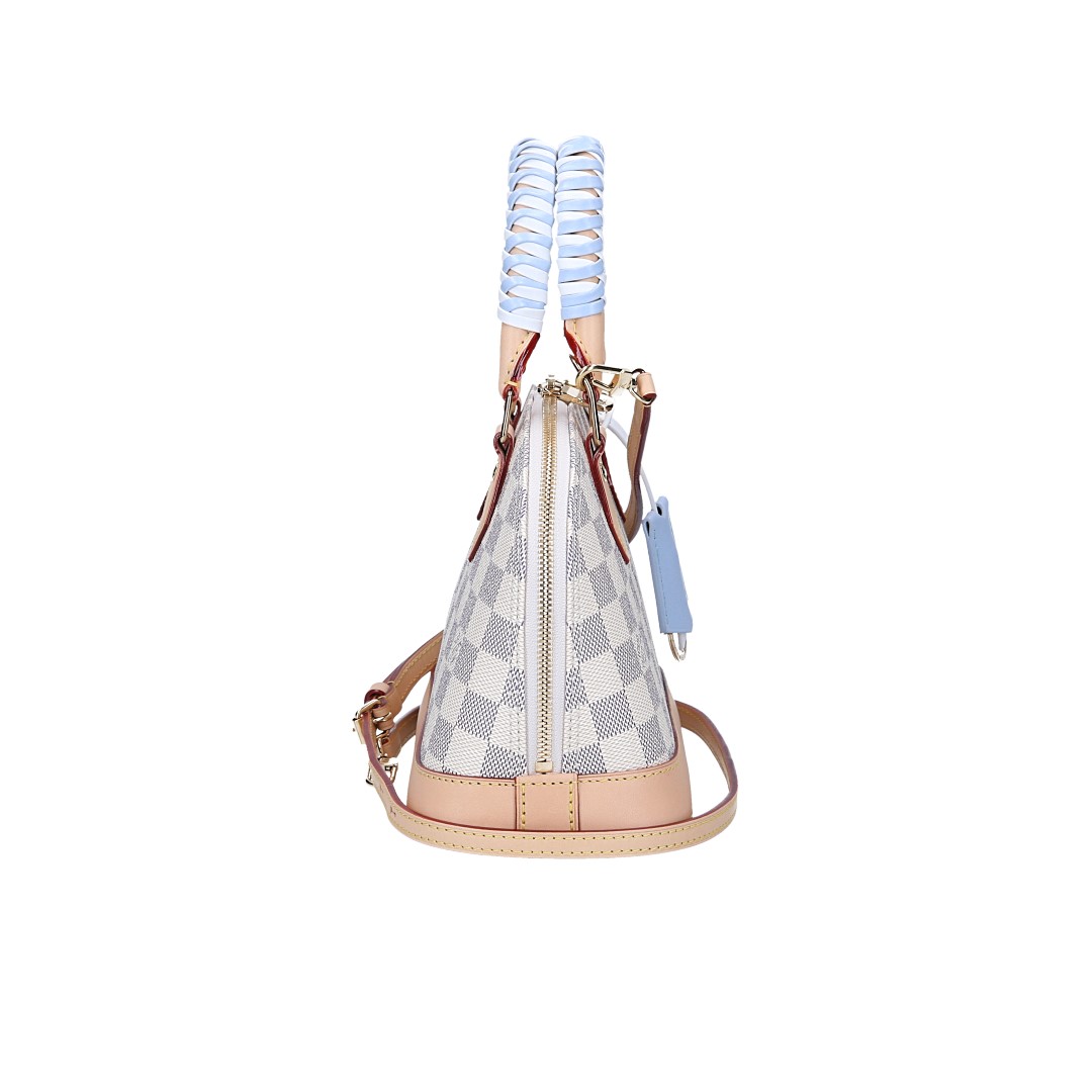 LOUIS VUITTON ALMA BB HANDTASCHE AUS DAMIER AZUR BRAIDED CANVAS MIT VERSTELLBAREM SCHULTERRIEMEN (N40902)