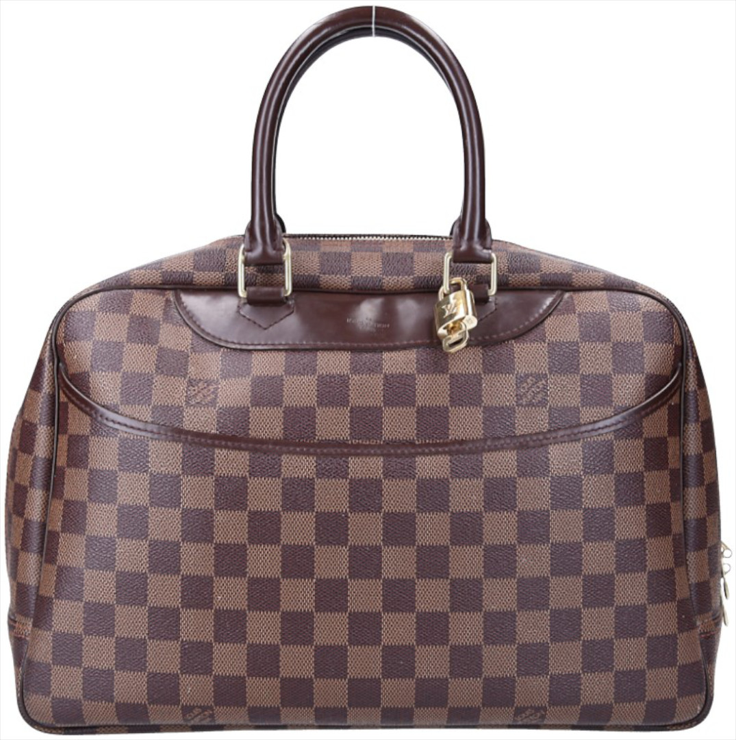 47466-Louis-Vuitton-Handtasche-Damier_2D_0022 LOUIS VUITTON DEAUVILLE REISETASCHE/HANDTASCHE AUS DAMIER EBENE CANVAS (N47272)