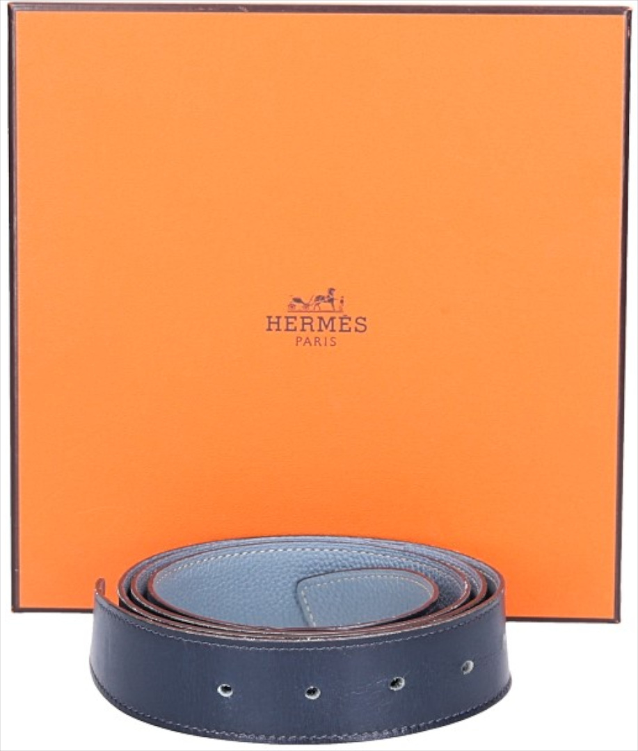 Hermès reversible belt 24 mm made of leather size 100 in blue