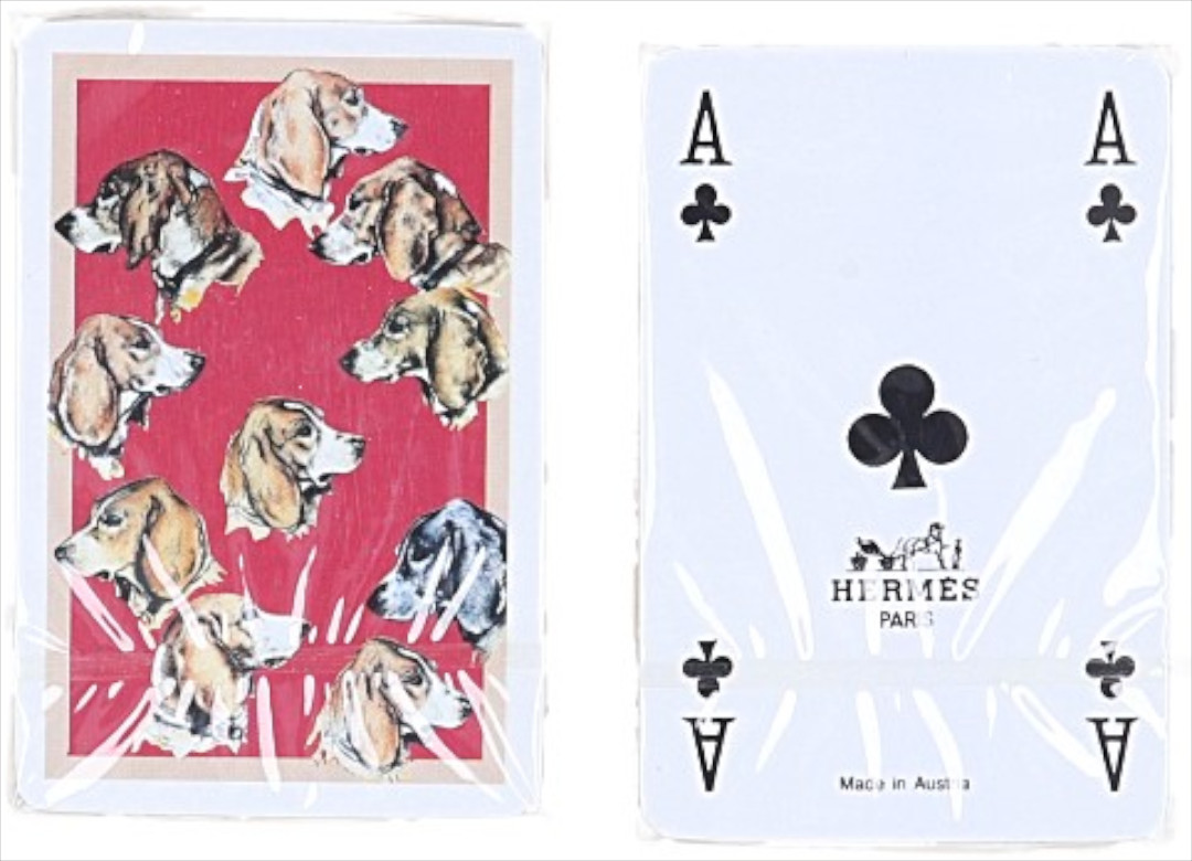 HERMÈS SET AUS ZWEI MINI KARTEN-DECKS MIT GOLDSCHNITT
