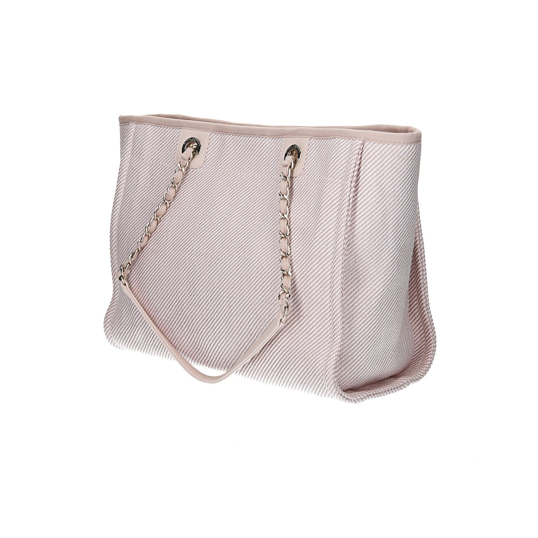 CHANEL DEAUVILLE SHOPPER (MEDIUM) HANDTASCHE AUS GEWEBE (A67001)