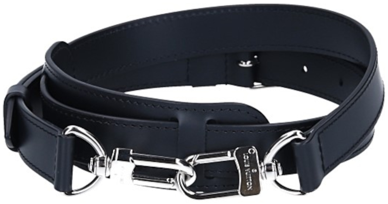 Louis Vuitton Adjustable Shoulder Strap in Rindsleder in Black with Silver