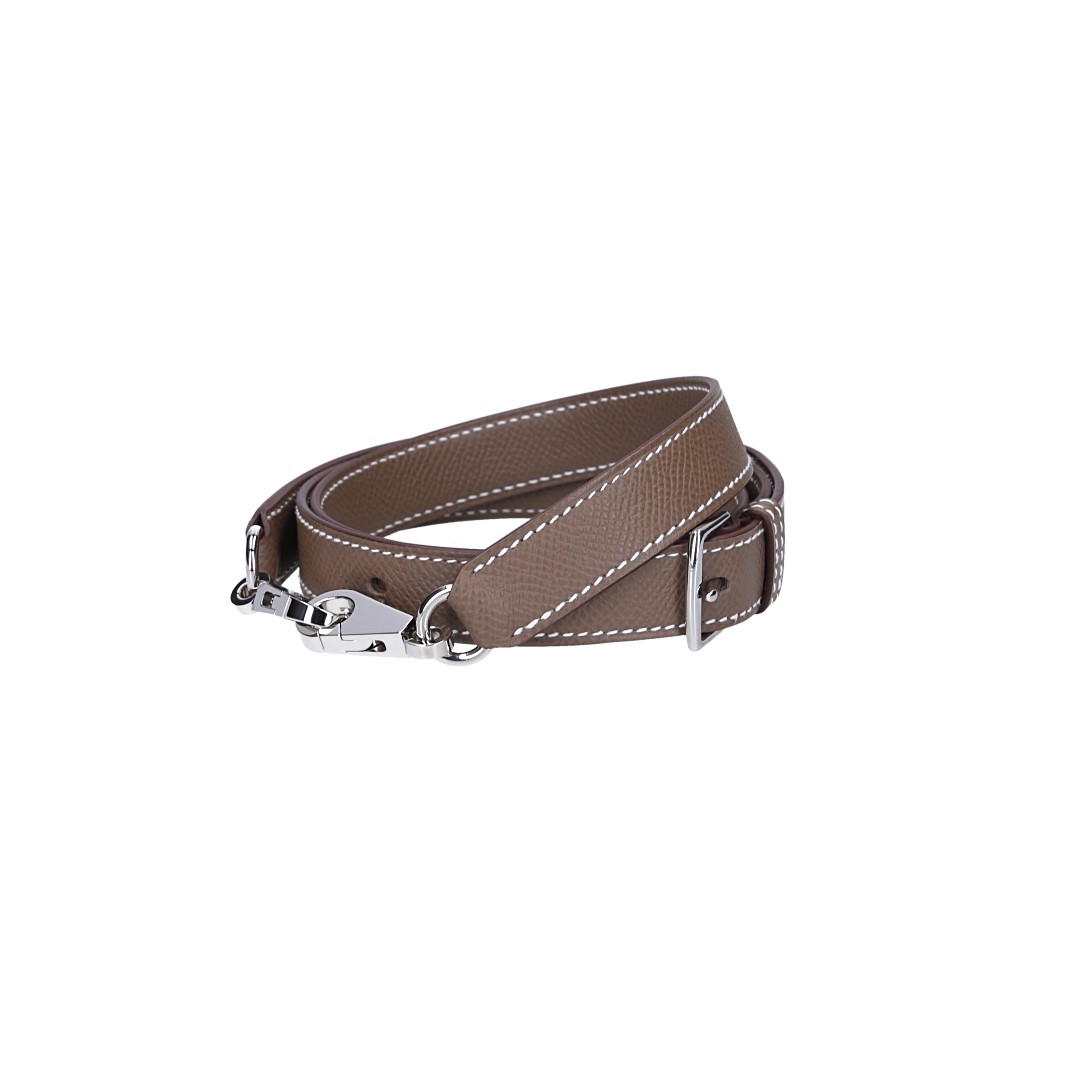 HERMÈS SHOULDER STRAP 'ZIGZAG' MADE OF SWIFT CALF LEATHER AND TEXTILE IN GOLD/WHITE/GOLD WITH GHW