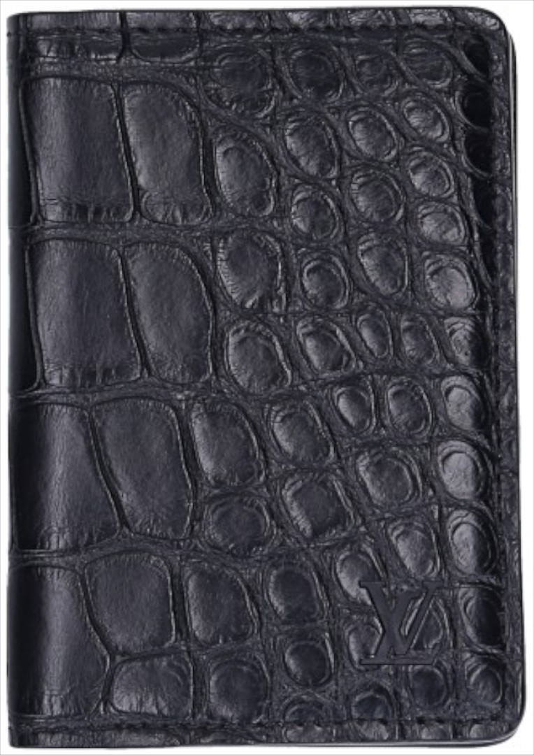 LOUIS VUITTON TASCHEN ORGANIZER KARTENETUI AUS ALLIGATOR MISSISSIPPIENSIS LEDER IN NOIR MAT (N91552)