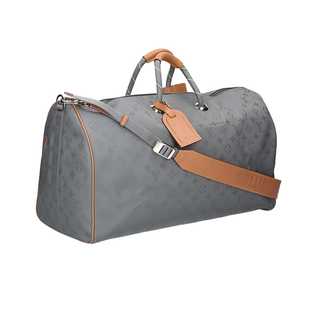 LOUIS VUITTON KEEPALL 50 REISETASCHE AUS MONOGRAM TITANIUM MIT SCHULTERRIEMEN (M43886)