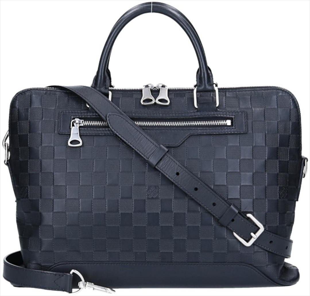 LOUIS VUITTON AVENUE SOFTBRIEFCASE BUSINESS-TASCHE AUS DAMIER INFINI LEDER IN ONYX (N41019)
