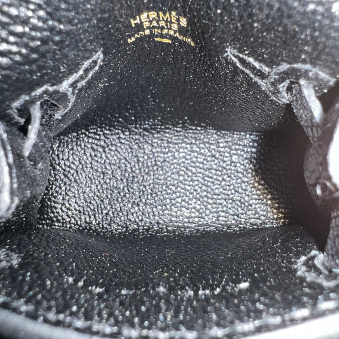 HERMÈS TASCHENACCESSOIRE ANHÄNGER 'KELLY TWILLY' AUS VARANUS NILOTICUS LEDER IN NOIR MIT GHW