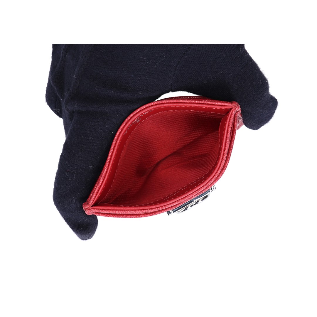 48049-Chanel-Portemonnaie_2D_0004 CHANEL KARTENETUI 'BOY' AUS GENARBTEM KALBSLEDER IN ROT MIT SHW (A84431)