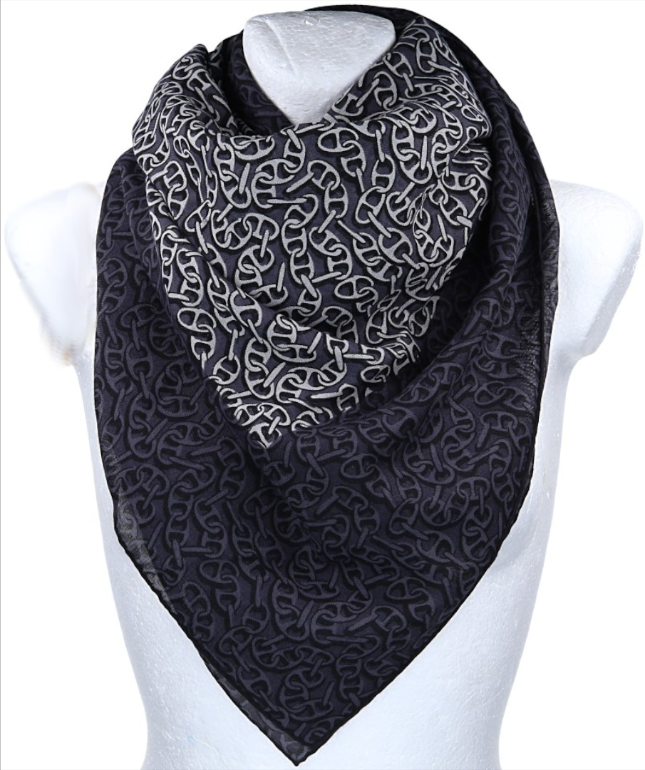 HERMÈS CASHMERE/SILK SCARF 140 x 140 CM SCARF 'FANTAISIE D'ETRIERS' BY VIRGINIE JAMIN