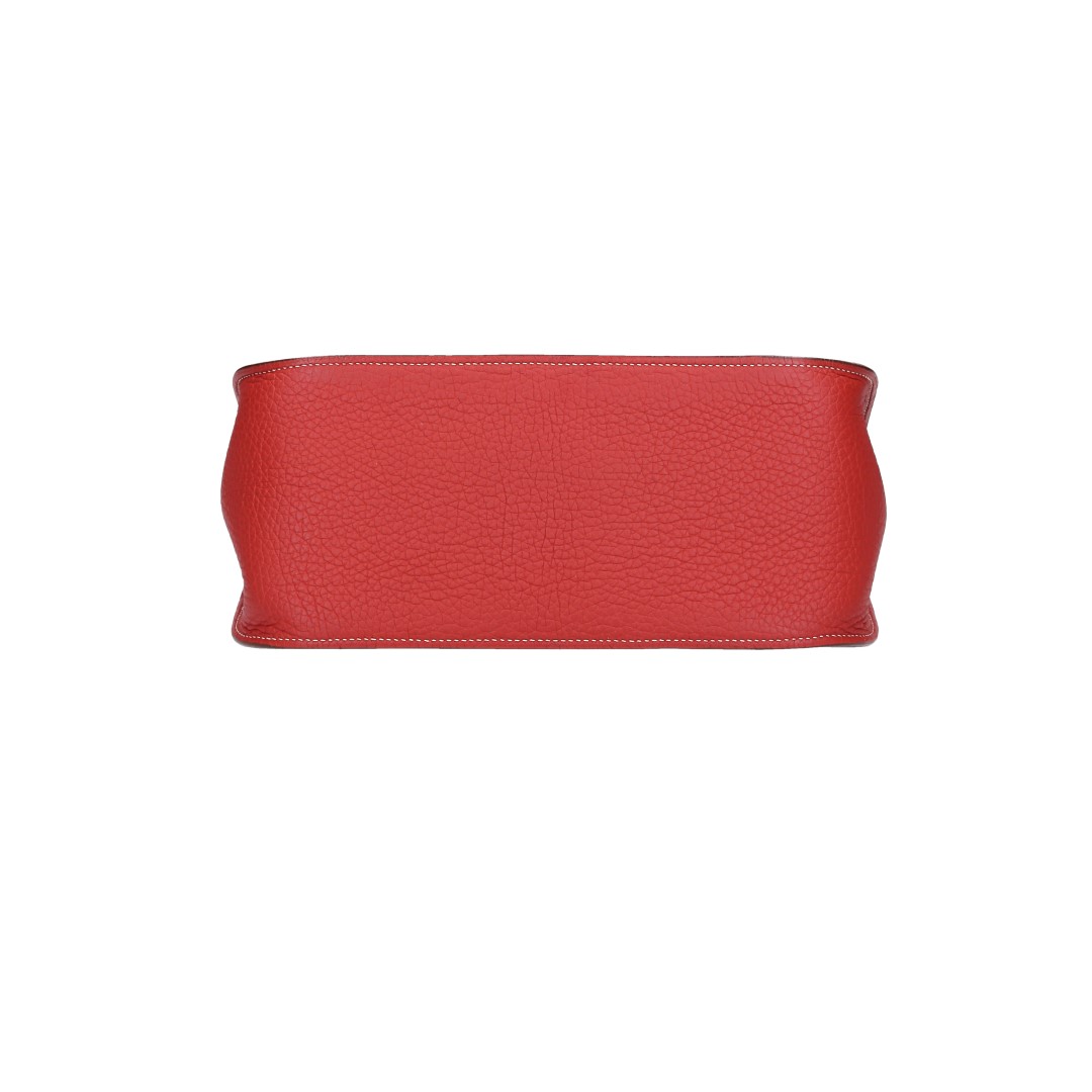 HERMÈS JYPSIÈRE 28 HANDTASCHE AUS CLÉMENCE-JUNGSTIERLEDER IN SANGUINE MIT PHW
