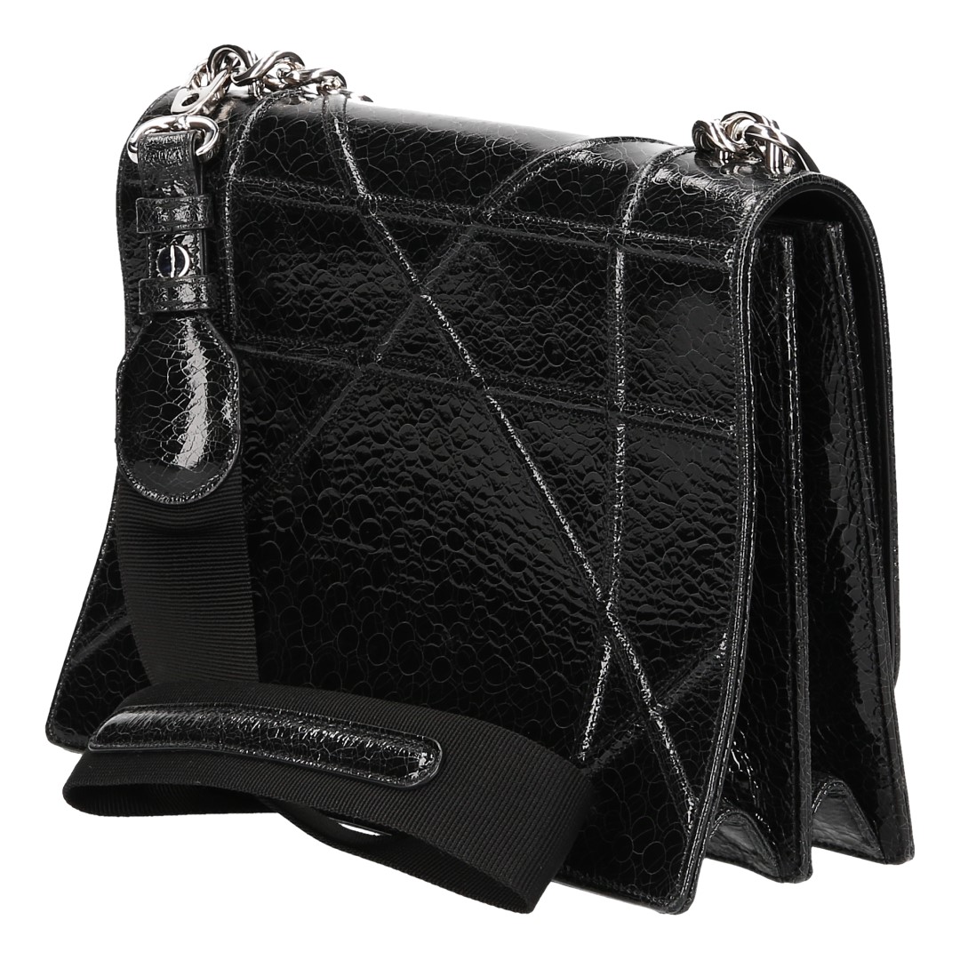3806-Dior-Diorama_2D_0006 DIOR DIORAMA HANDTASCHE AUS LACKLEDER IN SCHWARZ MIT SHW