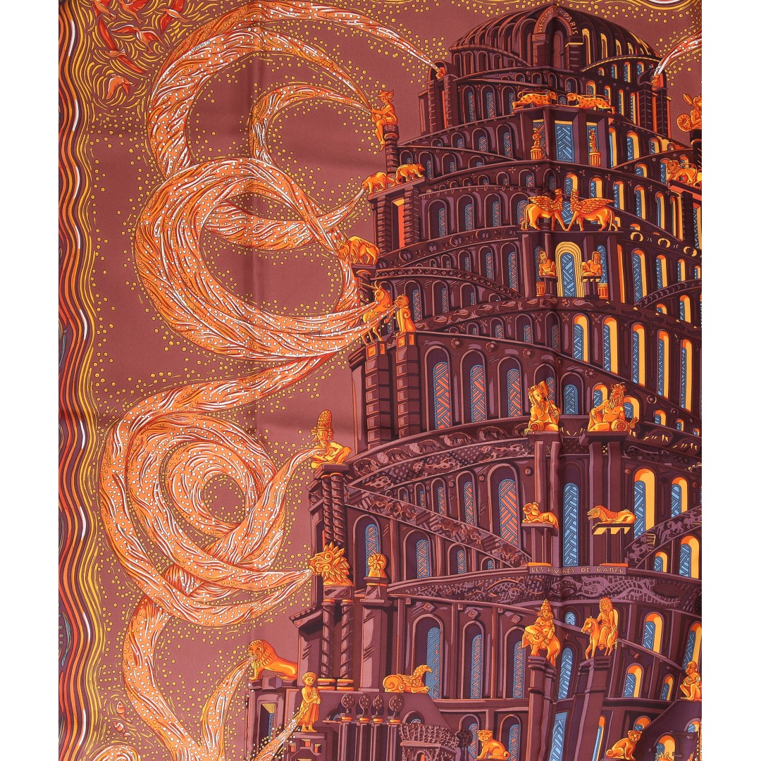 HERMÈS SEIDENTUCH 90 x 90 CM CARRÉ MOTIV 'LES RIVIÈRES DE BABEL' VON ANNIE FAIVRE