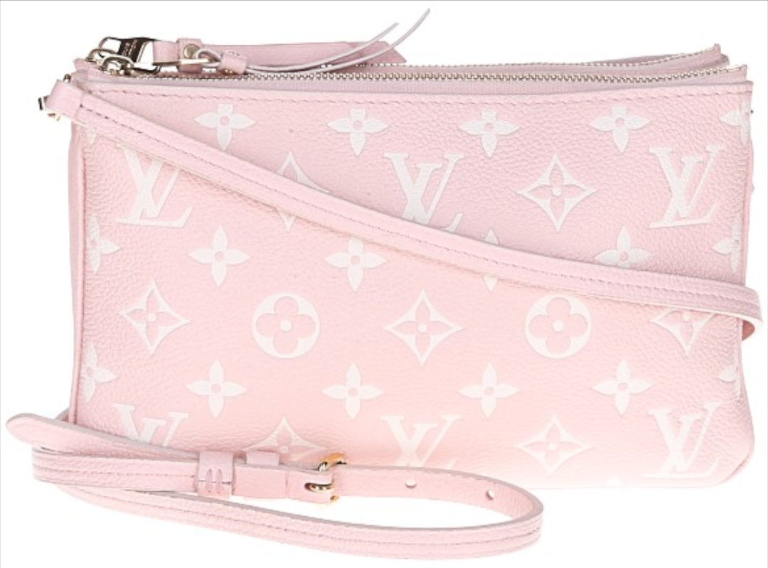 LOUIS VUITTON DOUBLE ZIP POCHETTE CLUTCH AUS MONOGRAM EMPREINTE LEDER IN PINK (M81429)