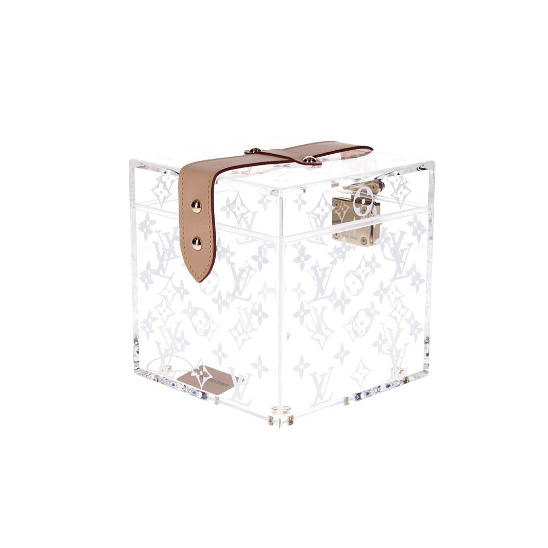 LOUIS VUITTON BOÎTE SCOTT CUBE-BOX AUS MONOGRAM VINYL IN TRANSPARENT (GI0481)