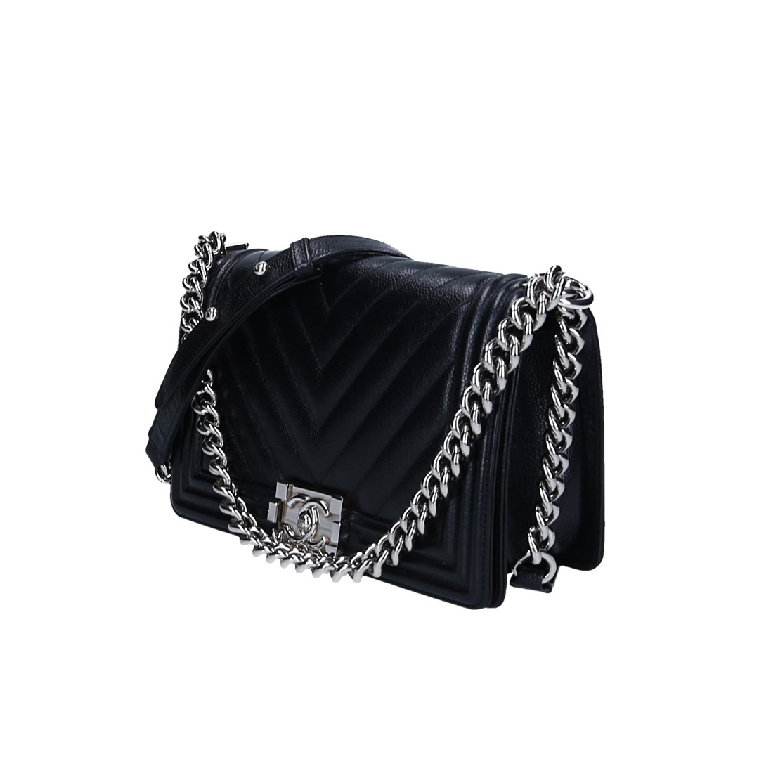 CHANEL BOY HANDTASCHE (MEDIUM) AUS KALBSLEDER IN SCHWARZ MIT SHW (A67086)