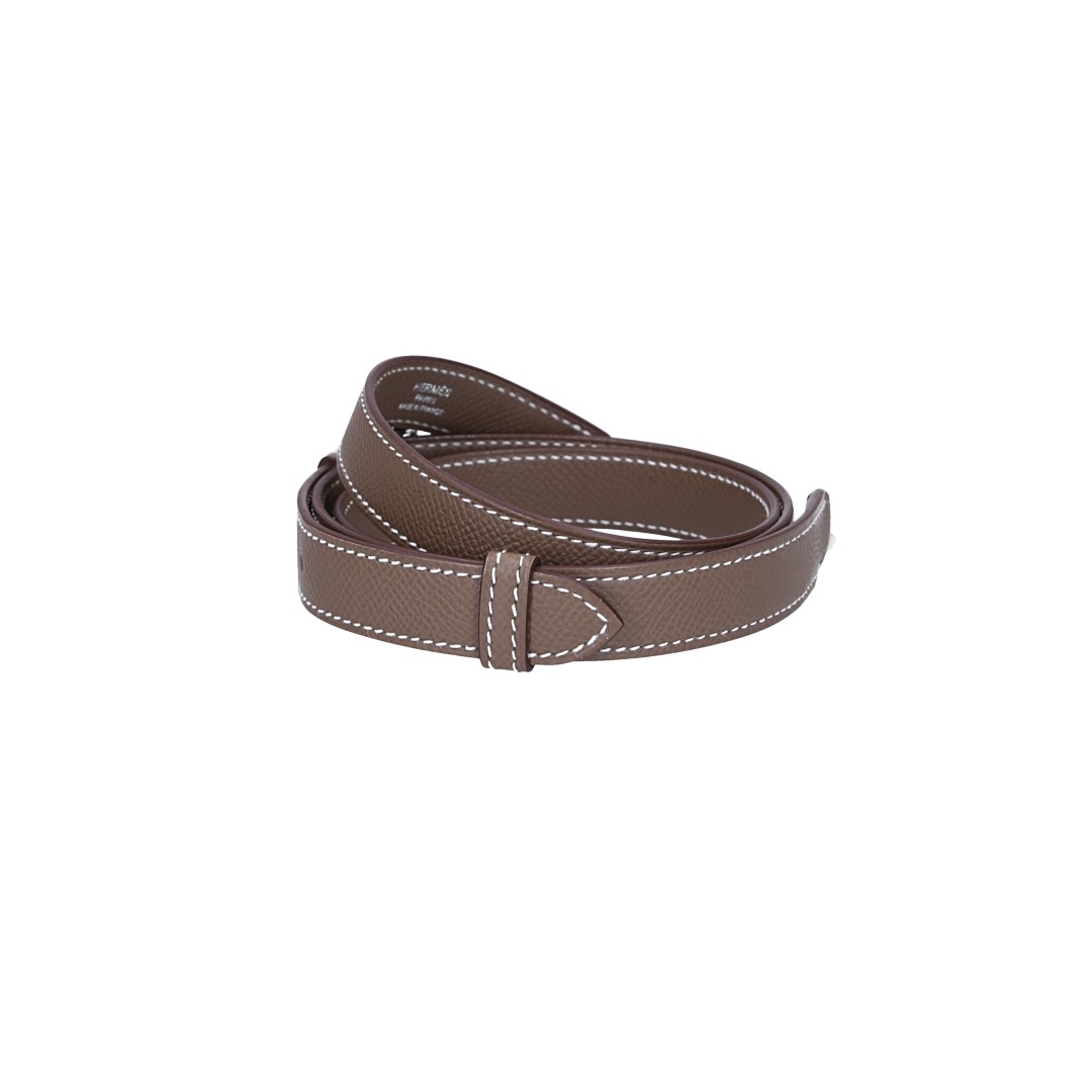 HERMÈS SHOULDER STRAP 'ZIGZAG' MADE OF SWIFT CALF LEATHER AND TEXTILE IN GOLD/WHITE/GOLD WITH GHW