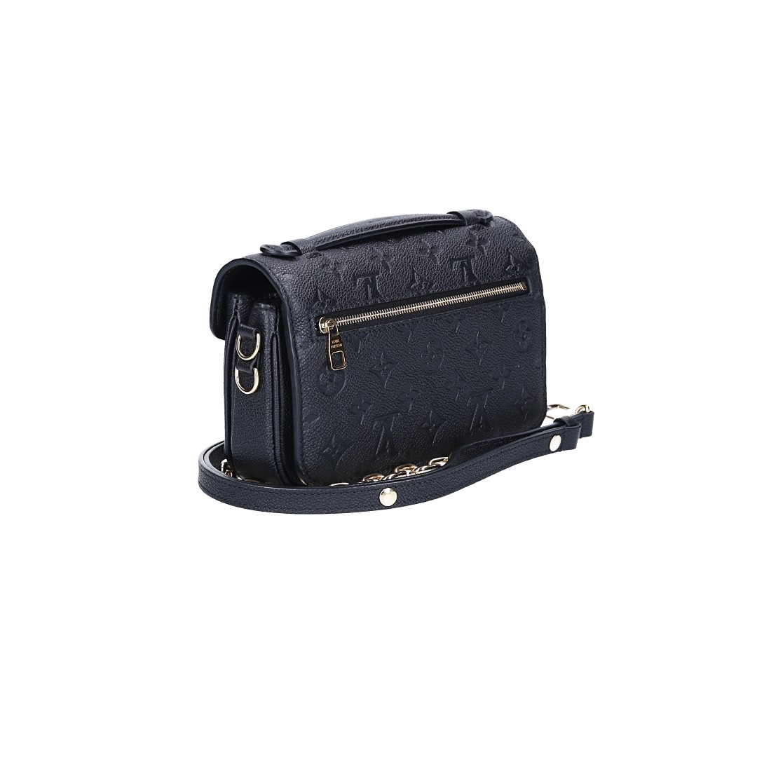 LOUIS VUITTON POCHETTE MÉTIS EAST WEST HANDTASCHE AUS MONOGRAM EMPREINTE LEDER IN NOIR (M46595)