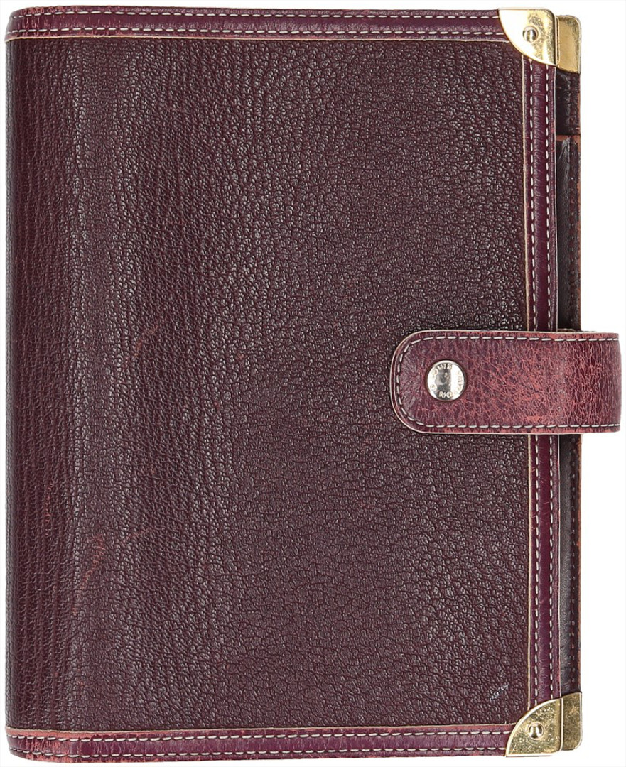 LOUIS VUITTON AGENDA FONCTIONNEL MM AUS SUHALI LEDER IN PLUM