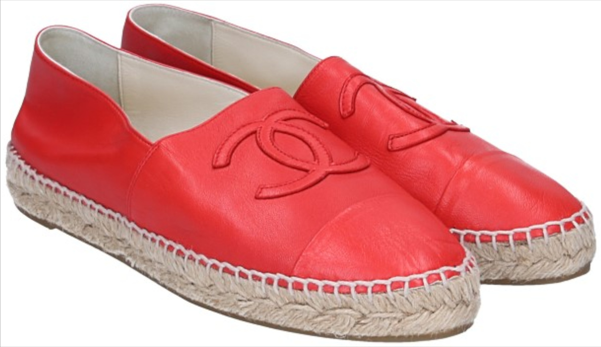 CHANEL ESPADRILLES AUS LEDER IN ROT GR. 40 (Z G29762) CHANEL ESPADRILLES AUS LEDER IN ROT GR. 40 (Z G29762)
