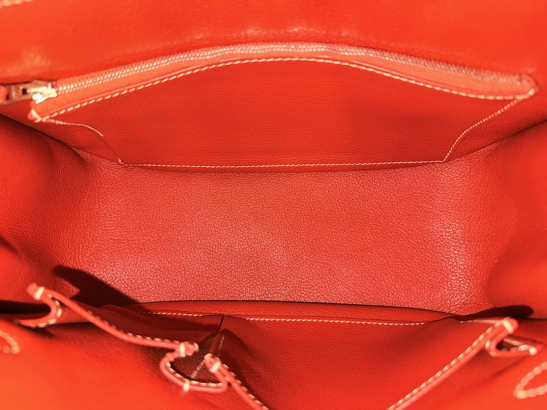 HERMÈS JYPSIÈRE 28 HANDTASCHE AUS CLÉMENCE-JUNGSTIERLEDER IN SANGUINE MIT PHW