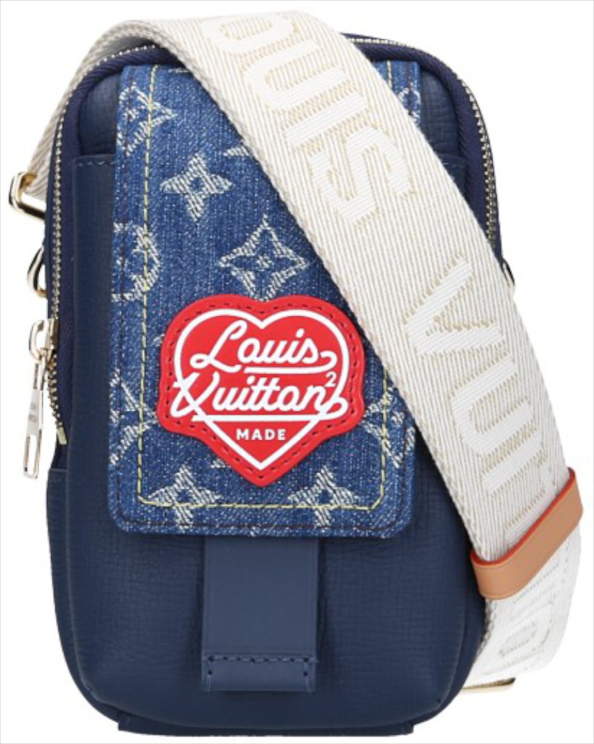 47855_Louis-Vuitton_Umh-ngetasch_2D_0016 LOUIS VUITTON FLAP DOUBLE PHONE POUCH UMHÄNGETASCHE AUS MONOGRAM DENIM & TAURILLON LEDER (M81060)