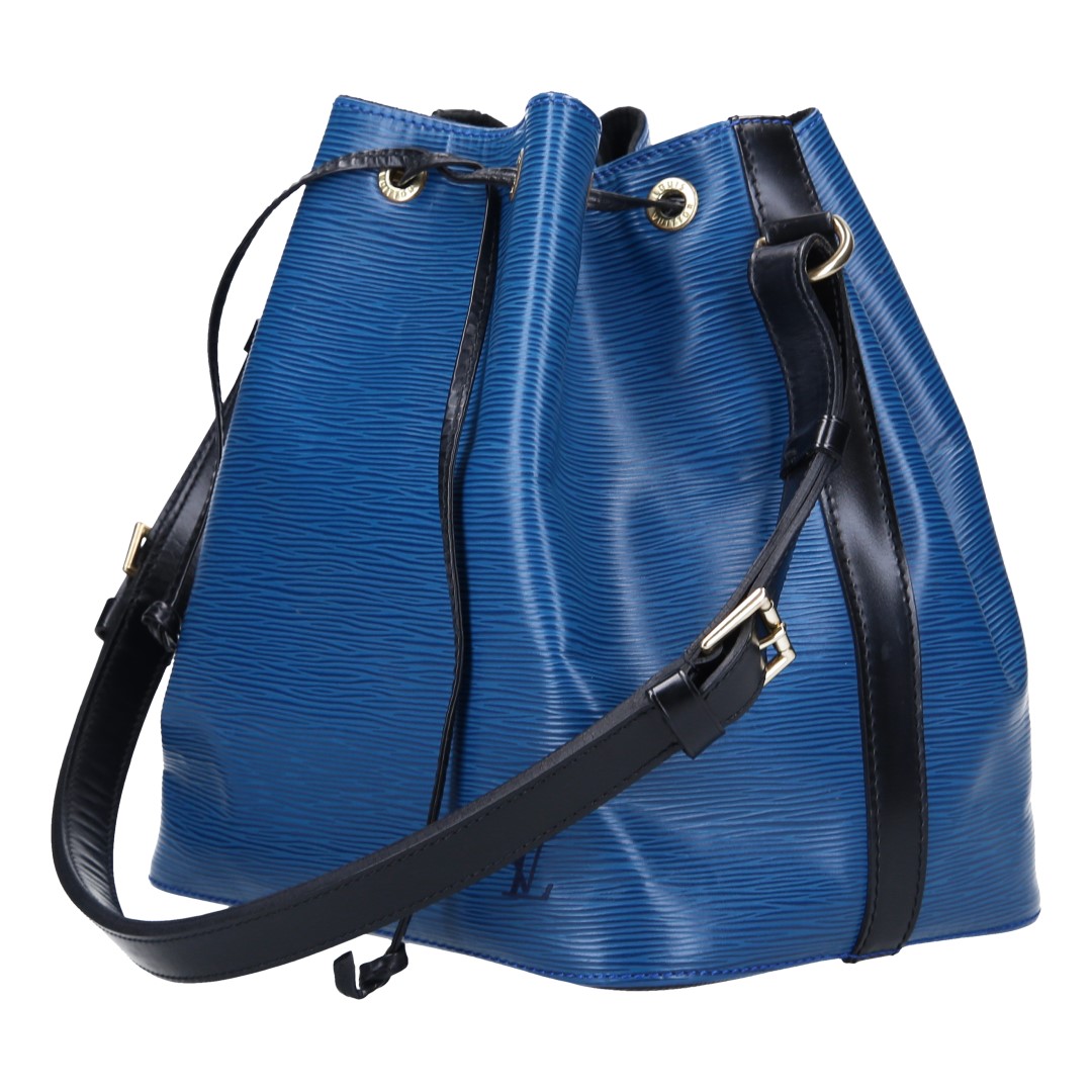 LOUIS VUITTON NOÉ PETIT MODEL SCHULTERTASCHE AUS EPI LEDER IN TOLEDO BLAU/KOURIL SCHWARZ