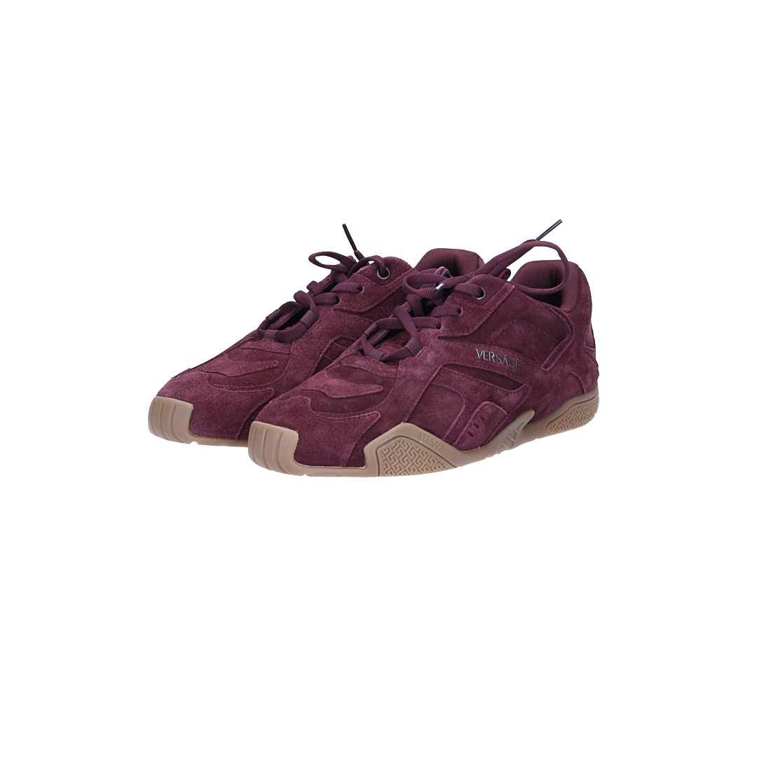 VERSACE SNEAKER SCHUHE 'GALAXIA' AUS KALBSLEDER IN BURGUNDERROT GR. 39