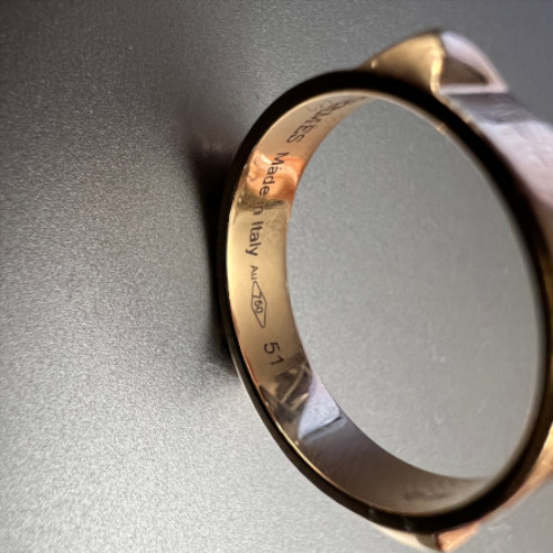 45681-Hermes-Rng_2D_0016 HERMÈS RING 'MINI CLOUS' AUS 750er ROSÉGOLD IN GRÖSSE 51