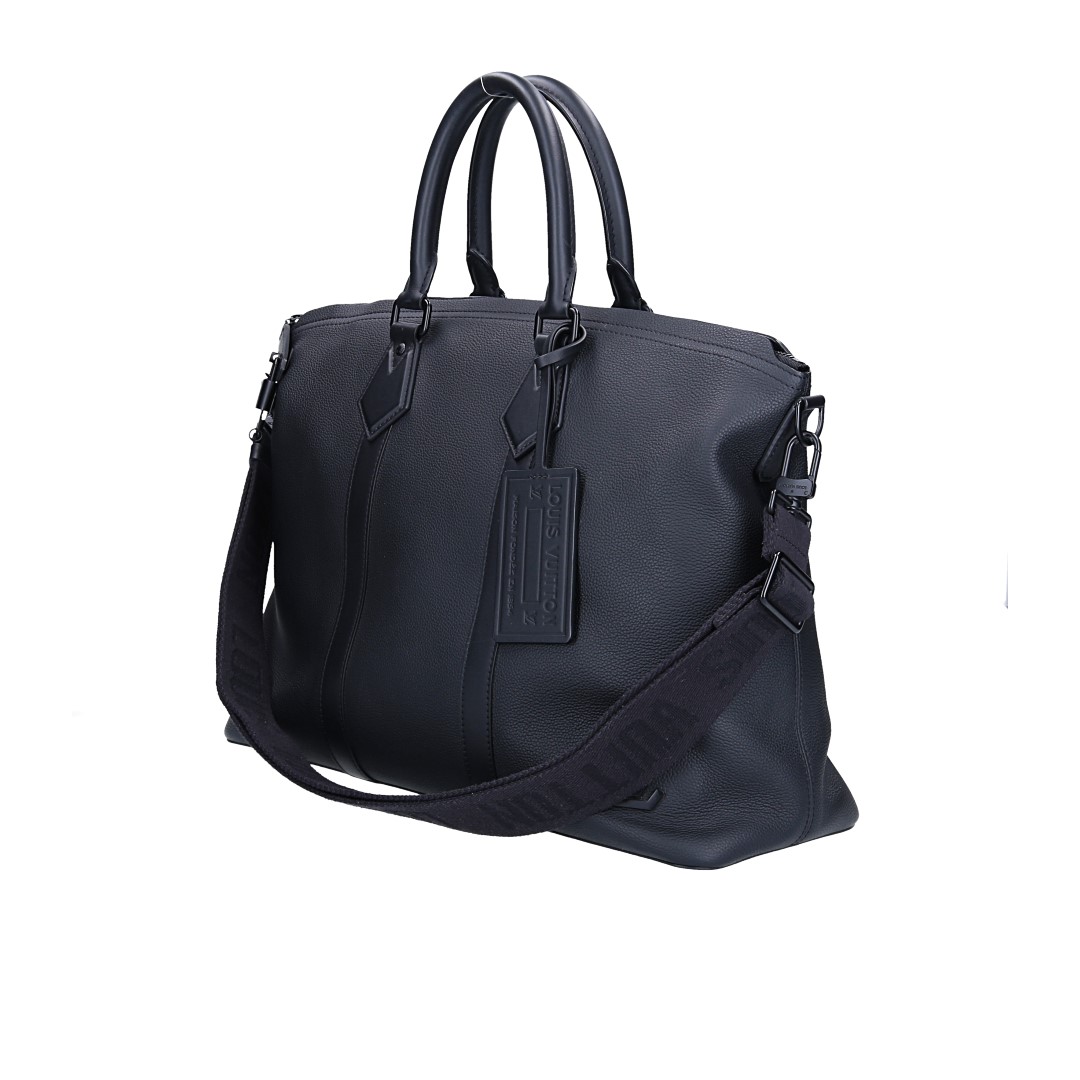 LOUIS VUITTON LOCKIT TOTE WEEKENDER HANDTASCHE AUS AEROGRAM LEDER IN NOIR (M59158)
