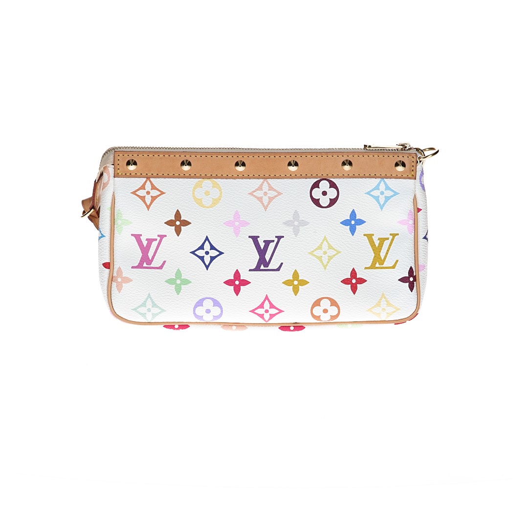LOUIS VUITTON POCHETTE ACCESSOIRES CLUTCH AUS MONOGRAM MULTICOLORE CANVAS IN BLANC (M92649)