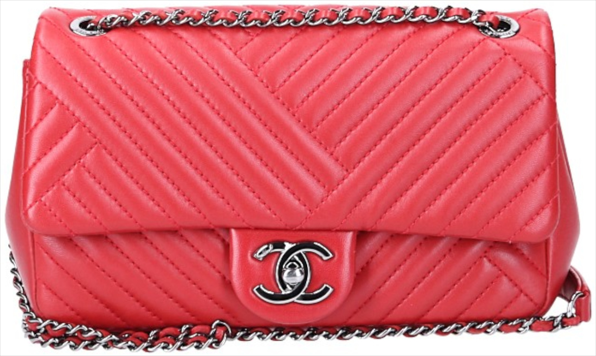 CHANEL HANDTASCHE AUS GLATTLEDER IN ROT MIT SHW